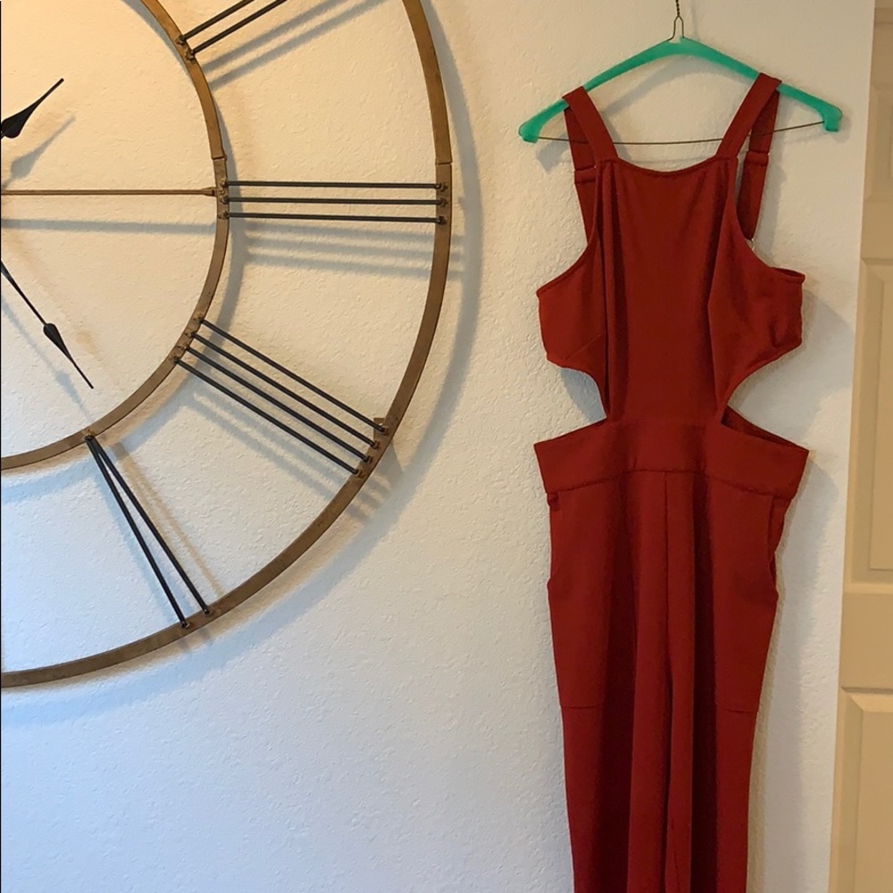 Sexy wine colored jumpsuit